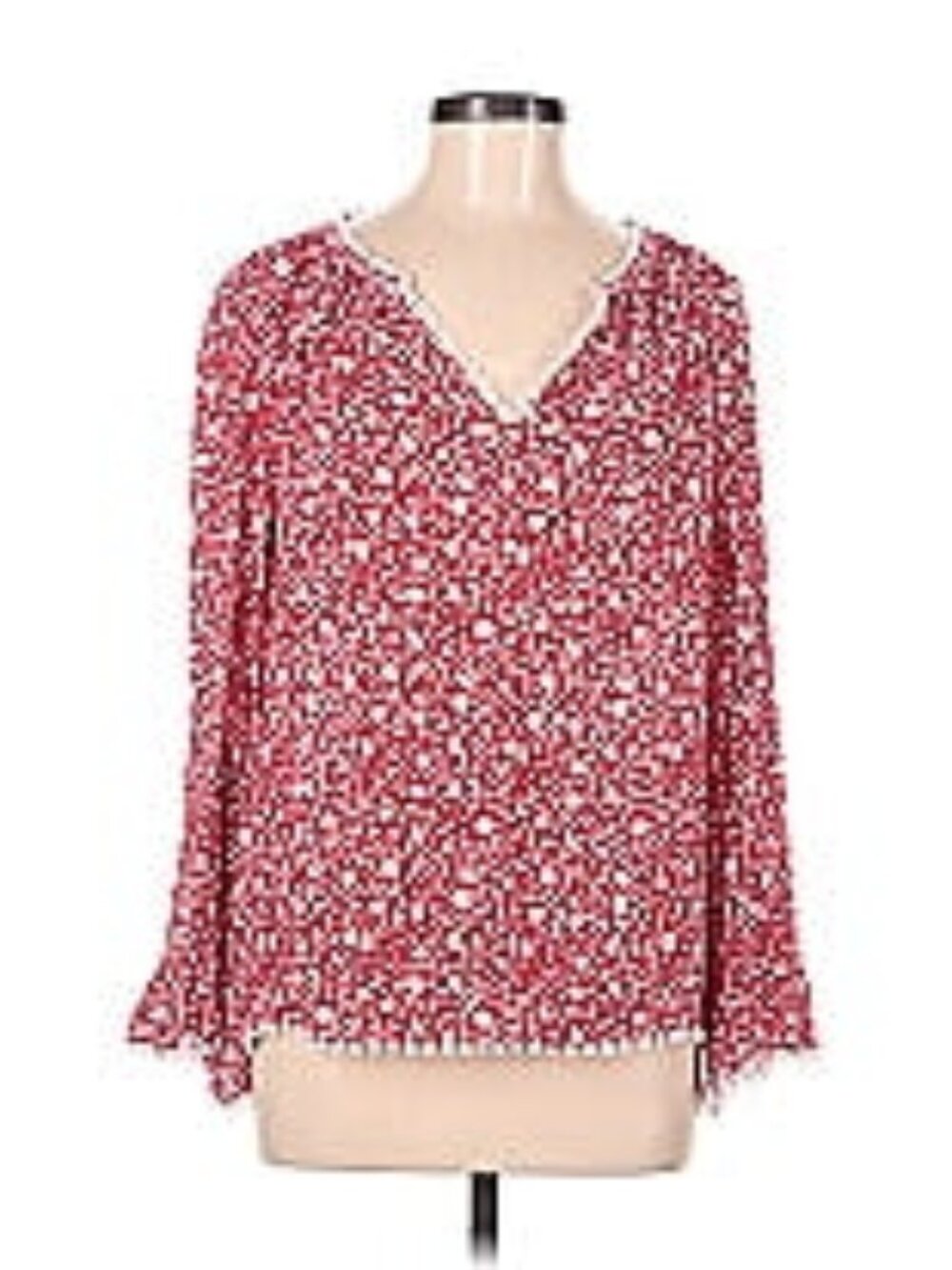 Club Monaco Medium Long Sleeve Blouse burgundy
